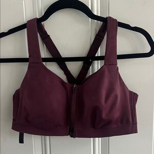 Victoria's Secret Women’s 36C zip front Deep Purple Sports Bra comfort